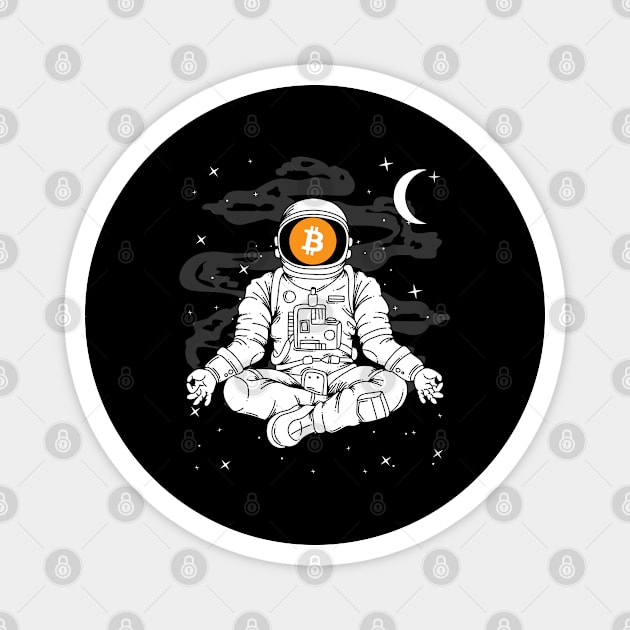 Astronaut Yoga Bitcoin BTC Coin To The Moon Crypto Token Cryptocurrency Blockchain Wallet Birthday Gift For Men Women Kids Magnet by Thingking About